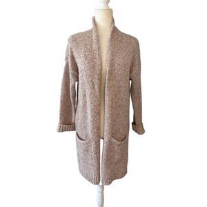 Abercrombie & Fitch mauve cotton blend knit open front long cardigan- M